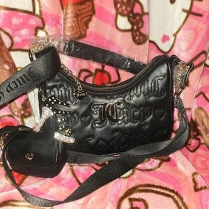 Black Juicy Couture purse with high heel charm
